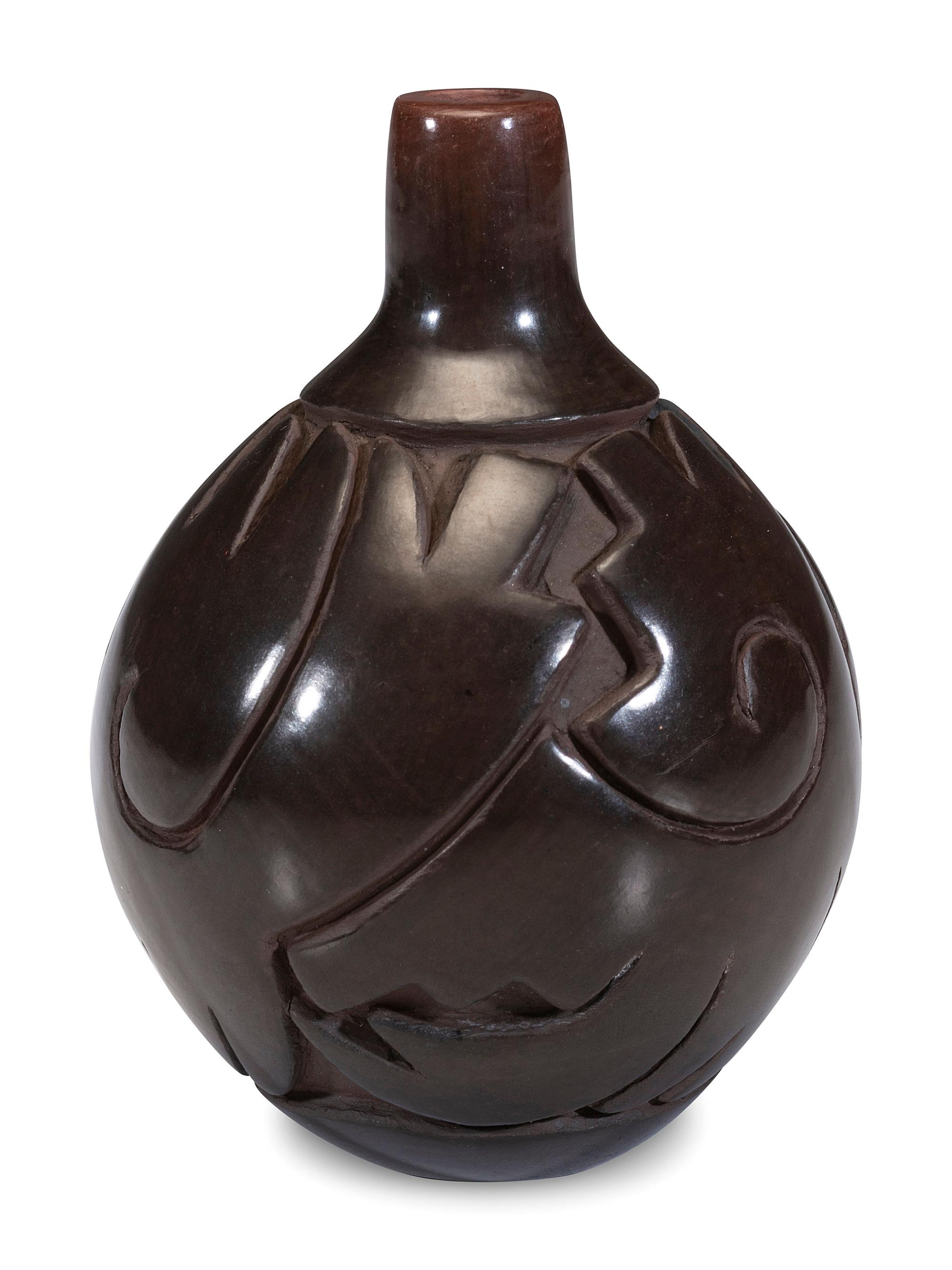 Sgraffito Blackware Jar