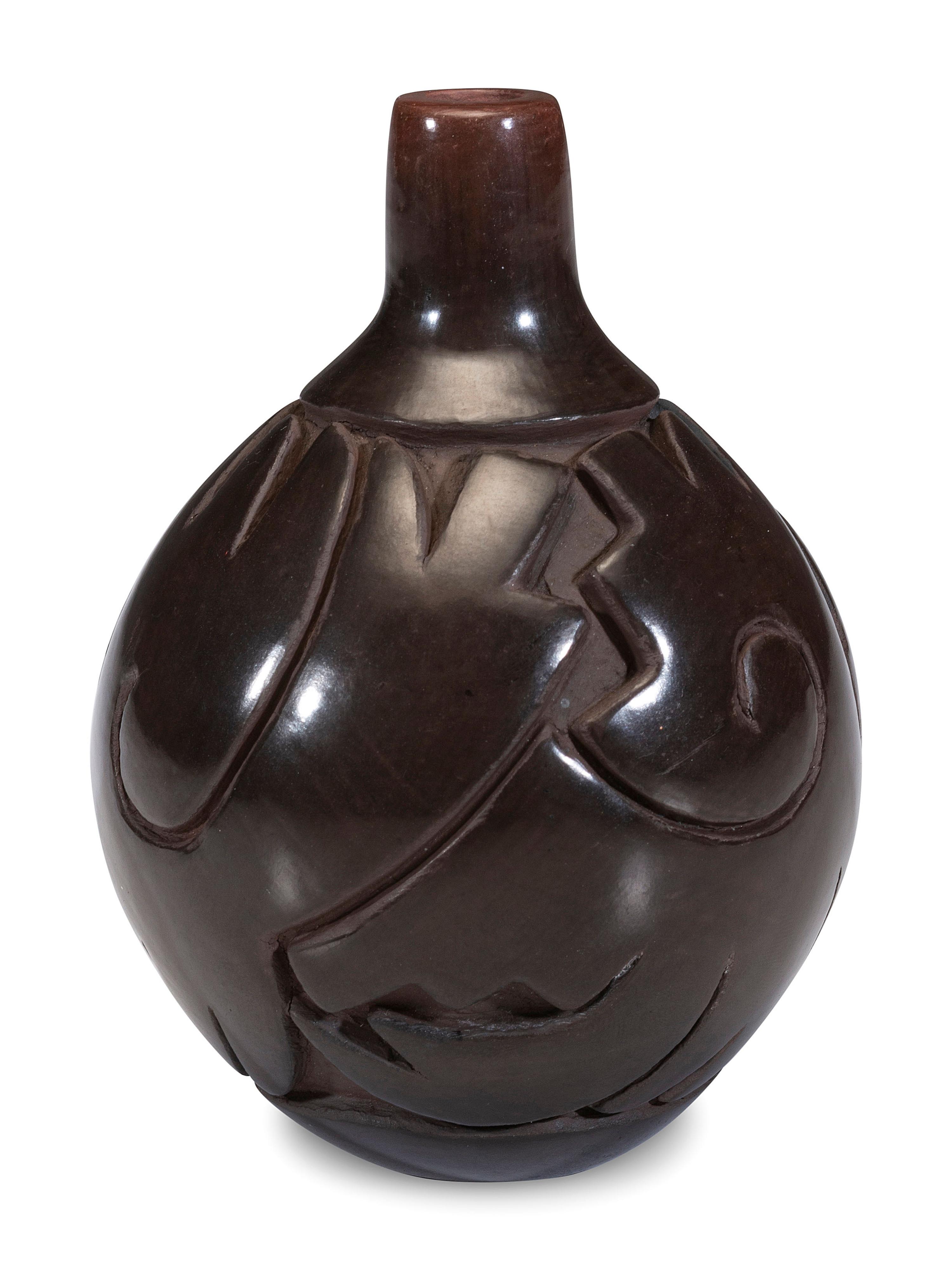 Sgraffito Blackware Jar