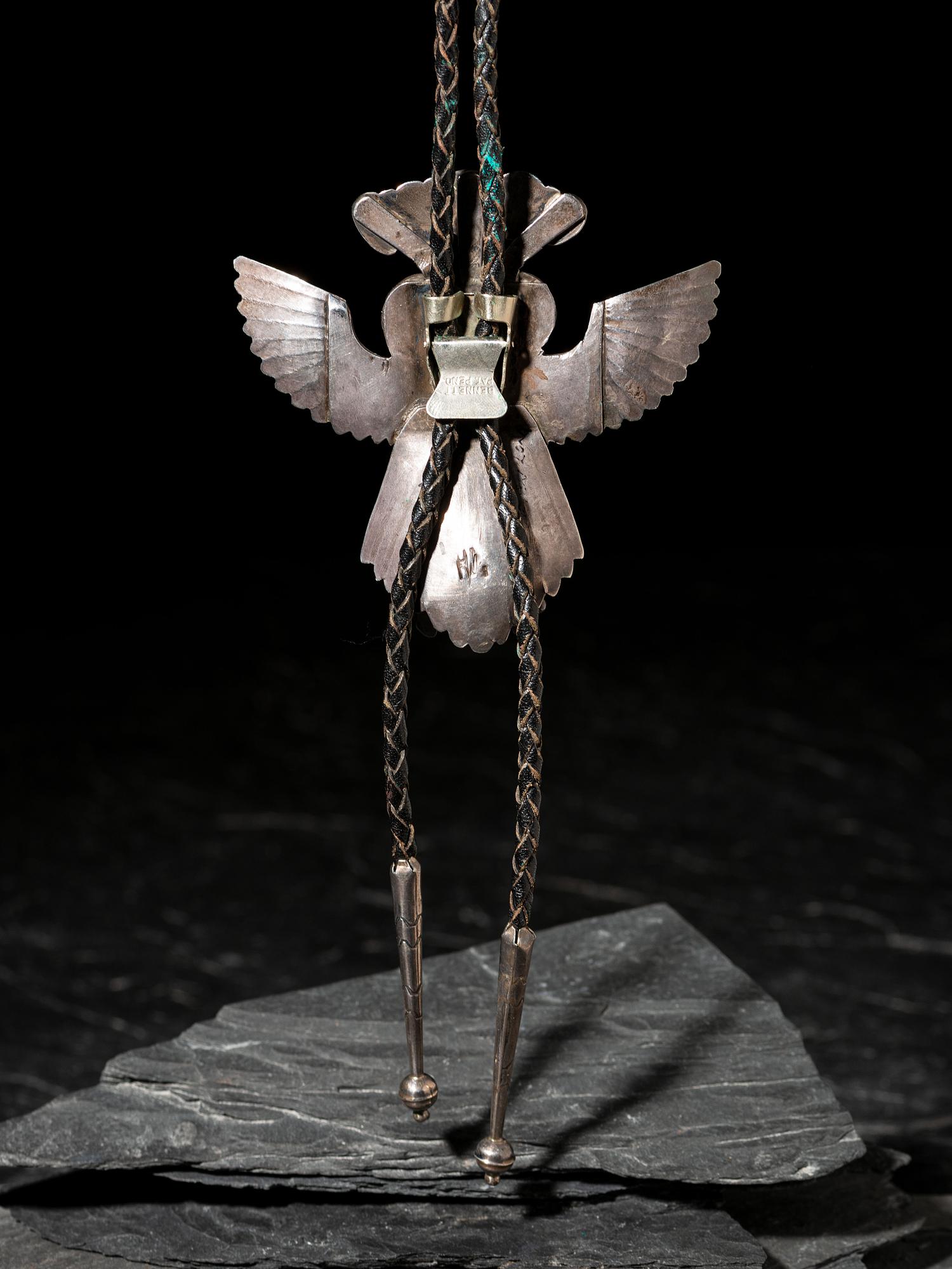 Silver and Turquoise Eagle Katsina Bolo Tie