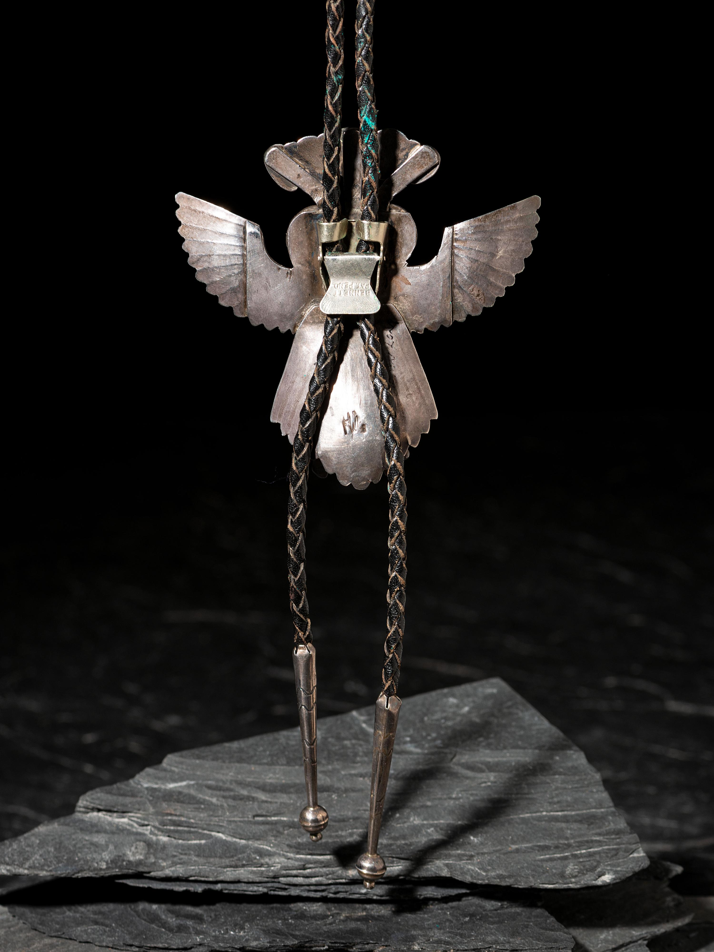Silver and Turquoise Eagle Katsina Bolo Tie