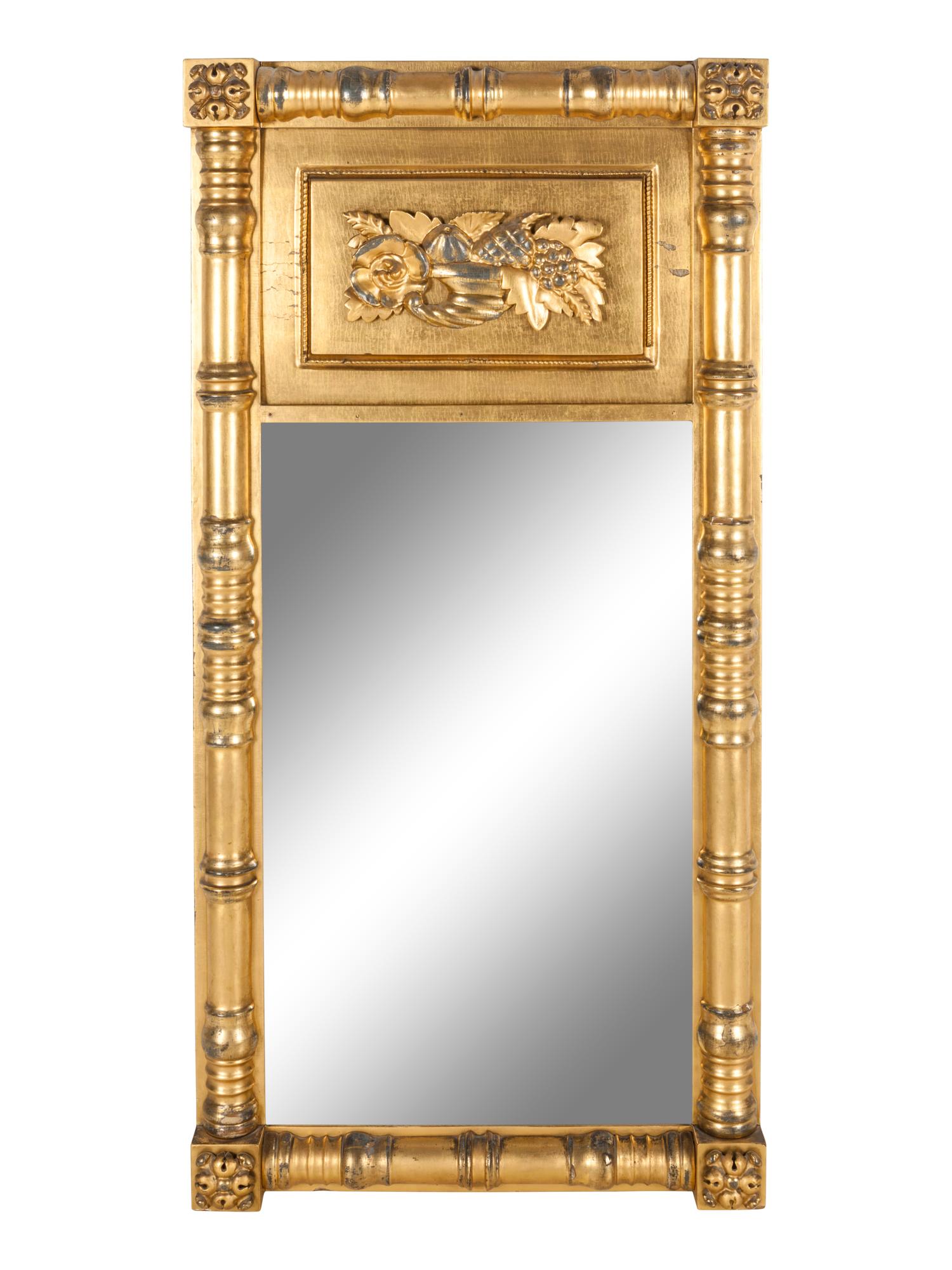 A Federal Style Giltwood Trumeau Mirror
