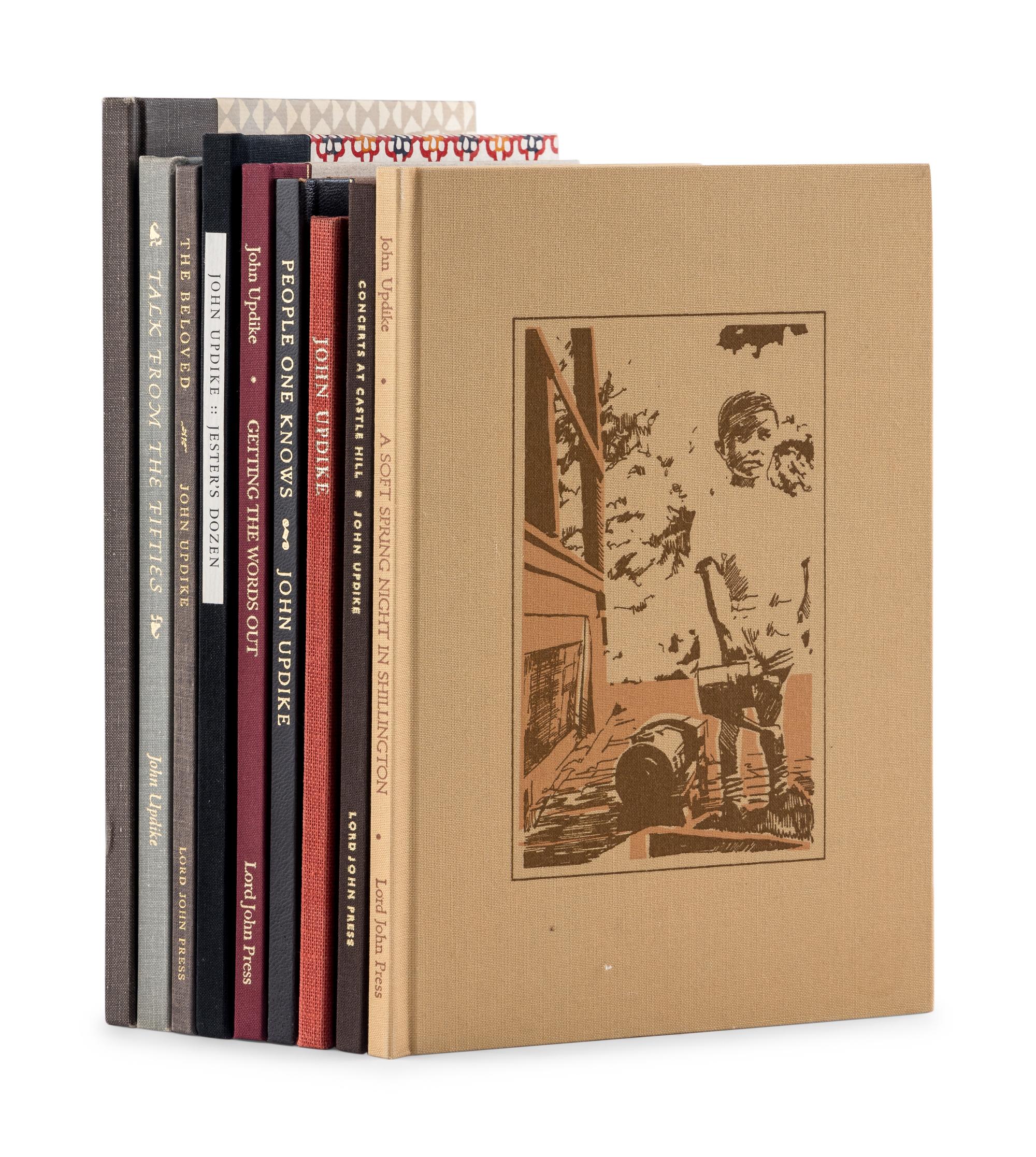 UPDIKE, John (1932-2009). A group of 9 Lord John Press limited editions of Updike’s works, ALL SIGNED, comprising: