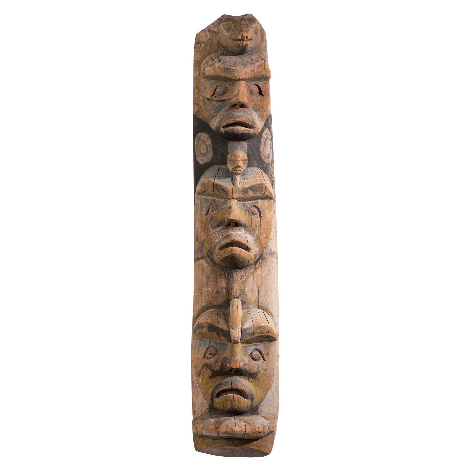 Nuu-chah-nulth Carved and Painted Wood Ancestral Pole