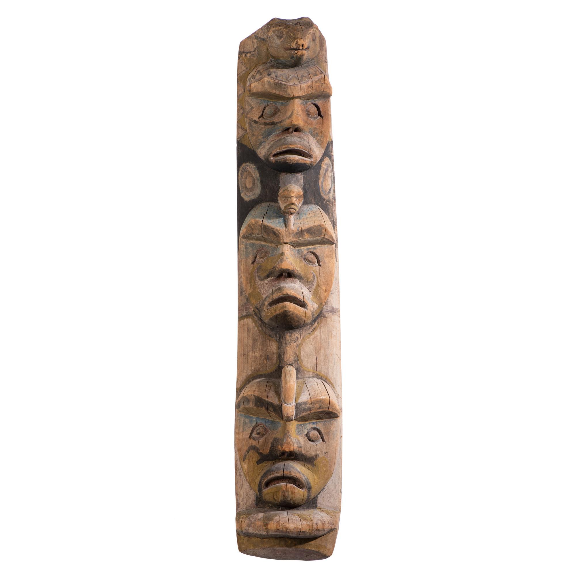 Nuu-chah-nulth Carved and Painted Wood Ancestral Pole