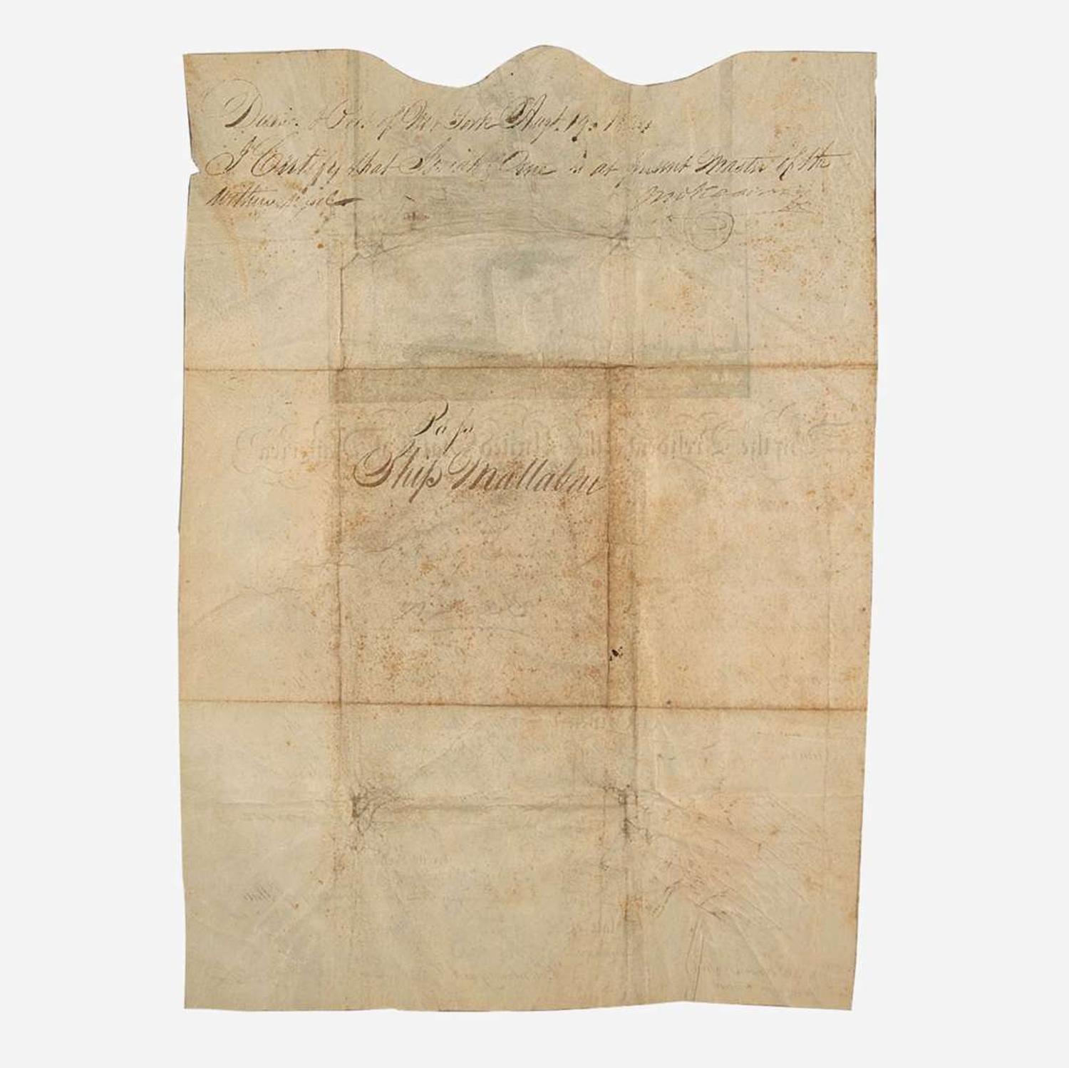 [Presidential] Monroe, James Signed Ship's Passport