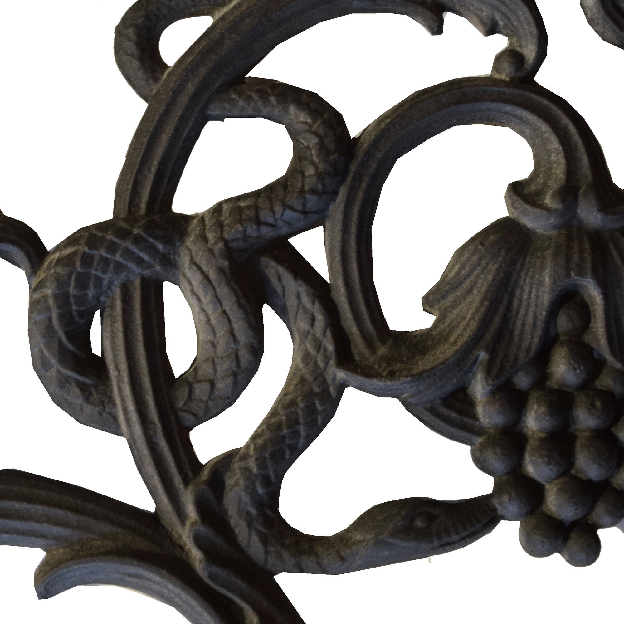 A Cast Iron Decorative Grill 48" W x .5" D x 17" H — France, 20th Century