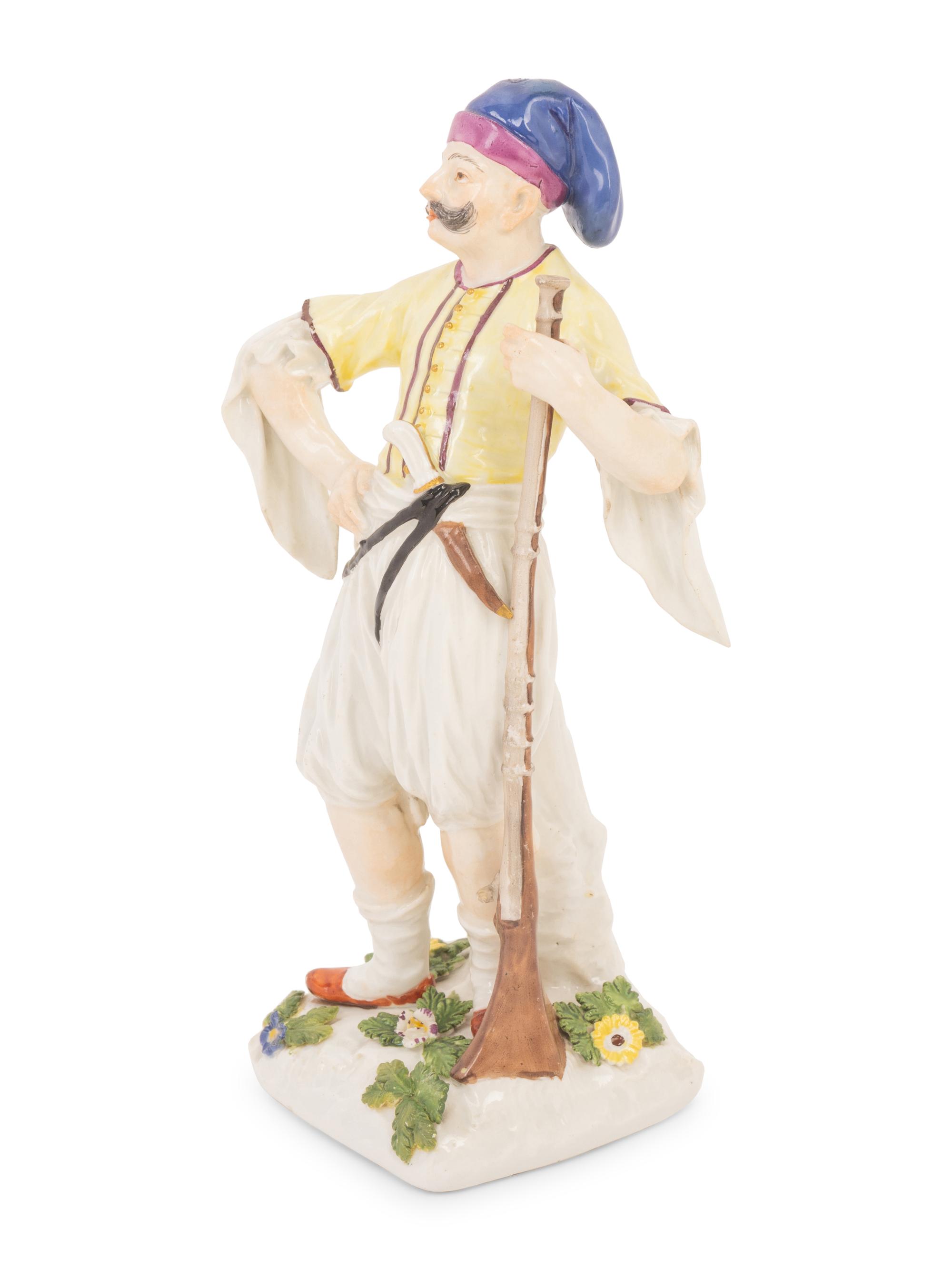 A Meissen Porcelain Figure of a Caucasian Soldier