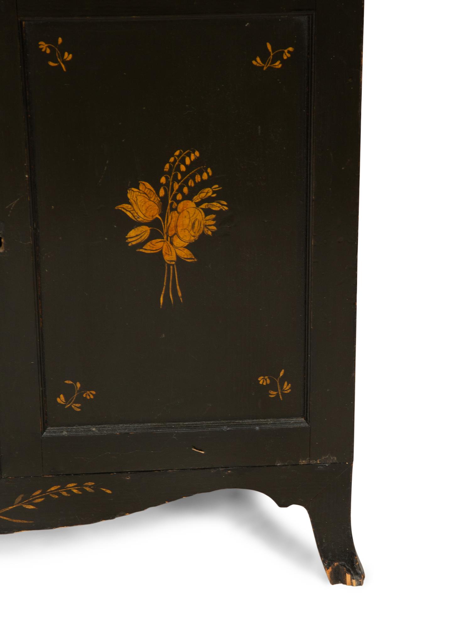 A Pair of English Painted Waterfall Bookcases