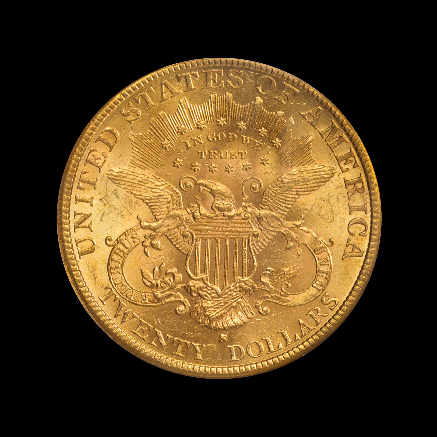 A United States 1891-S Liberty Head $20 Gold Coin