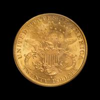 A United States 1891-S Liberty Head $20 Gold Coin