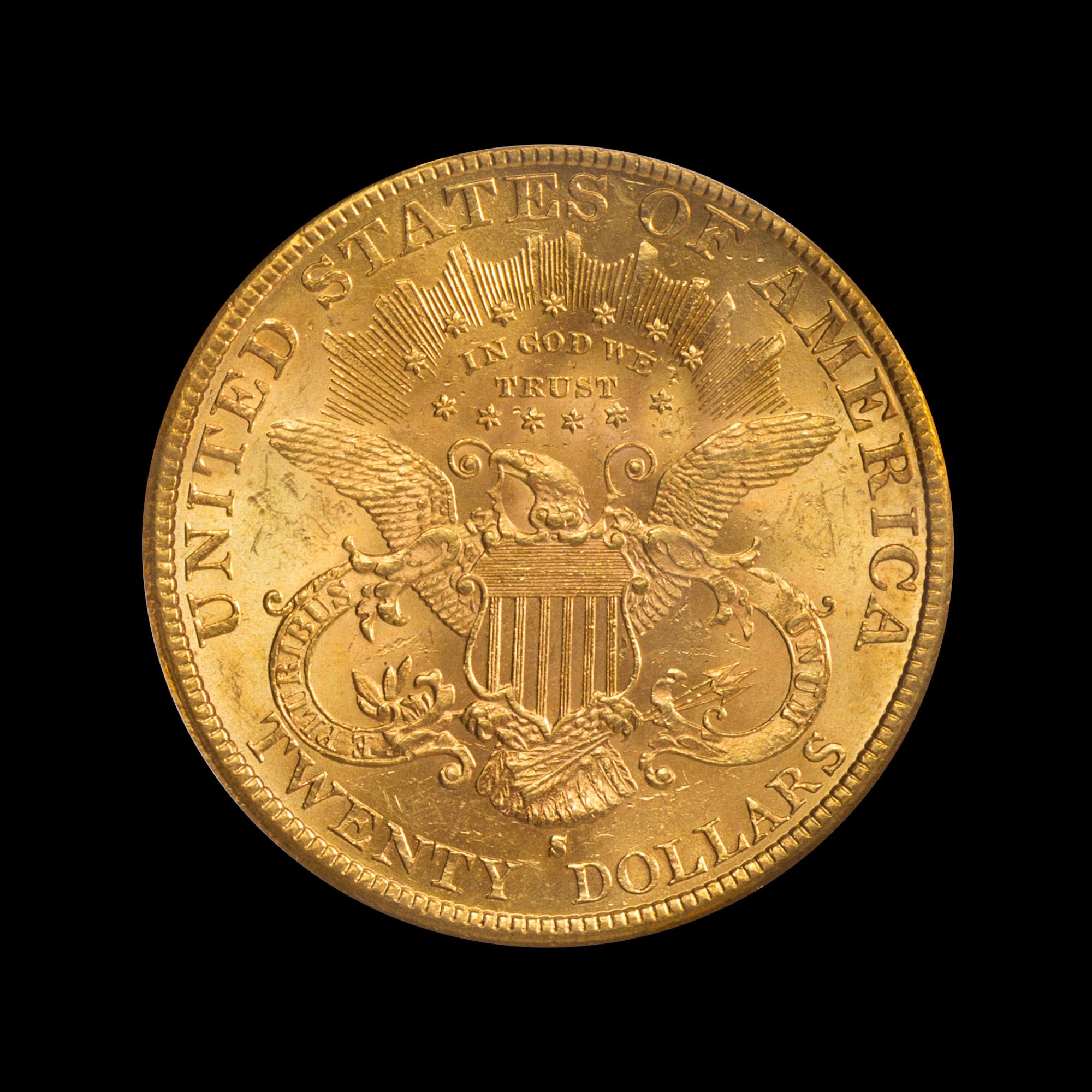A United States 1891-S Liberty Head $20 Gold Coin