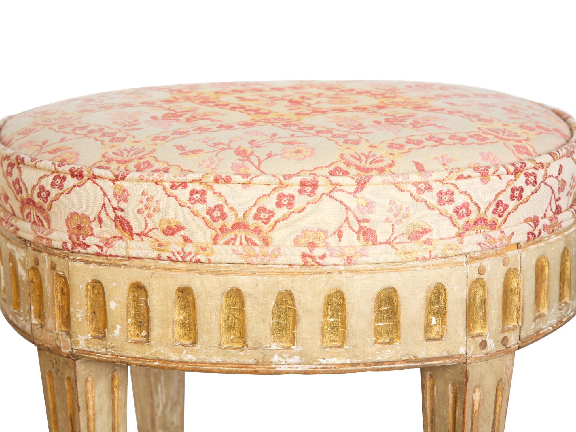 Three Continental Painted and Giltwood Stools