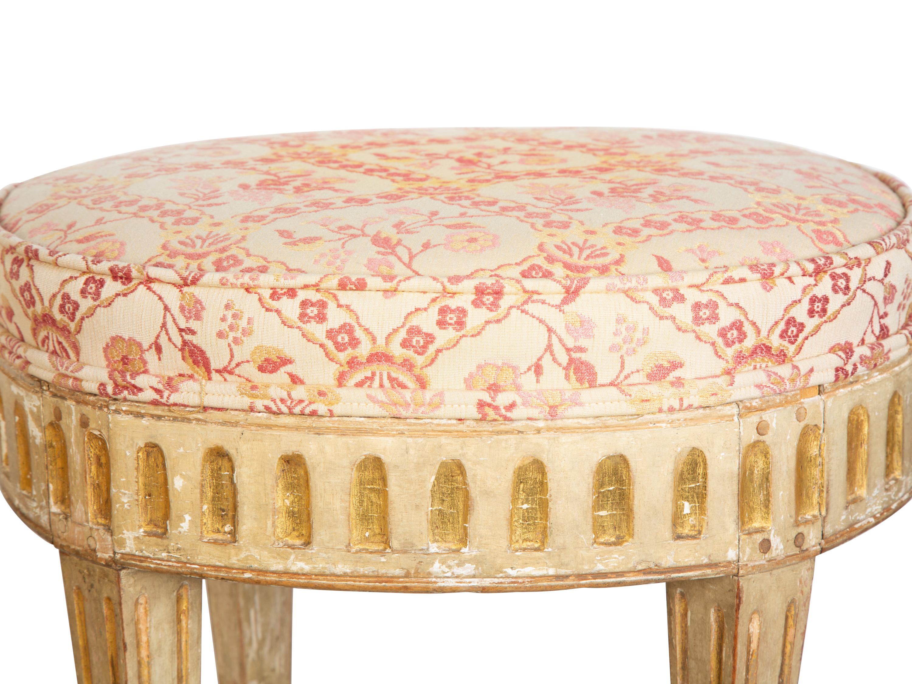 Three Continental Painted and Giltwood Stools