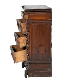 A Continental Floral Carved Walnut Diminutive Chest