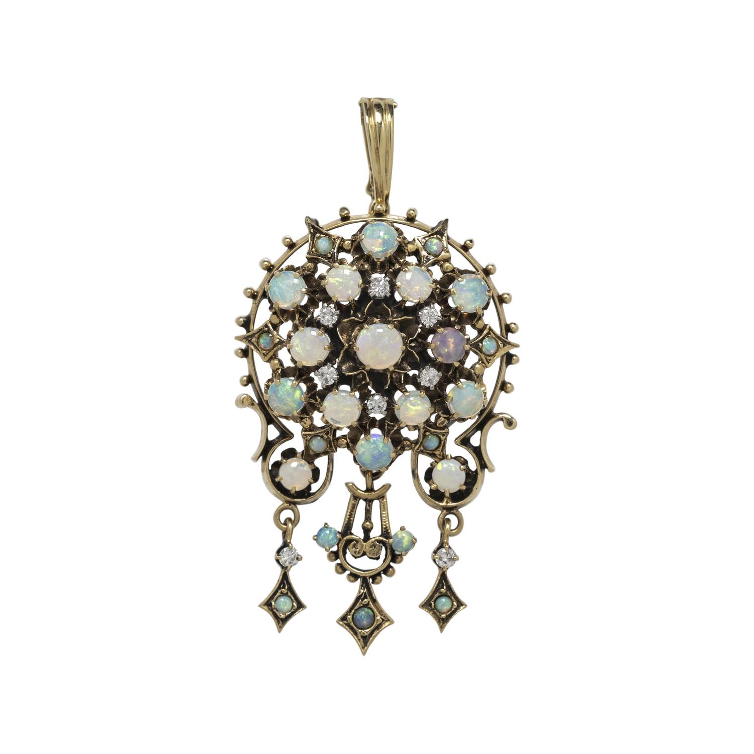 OPAL AND DIAMOND PENDANT
