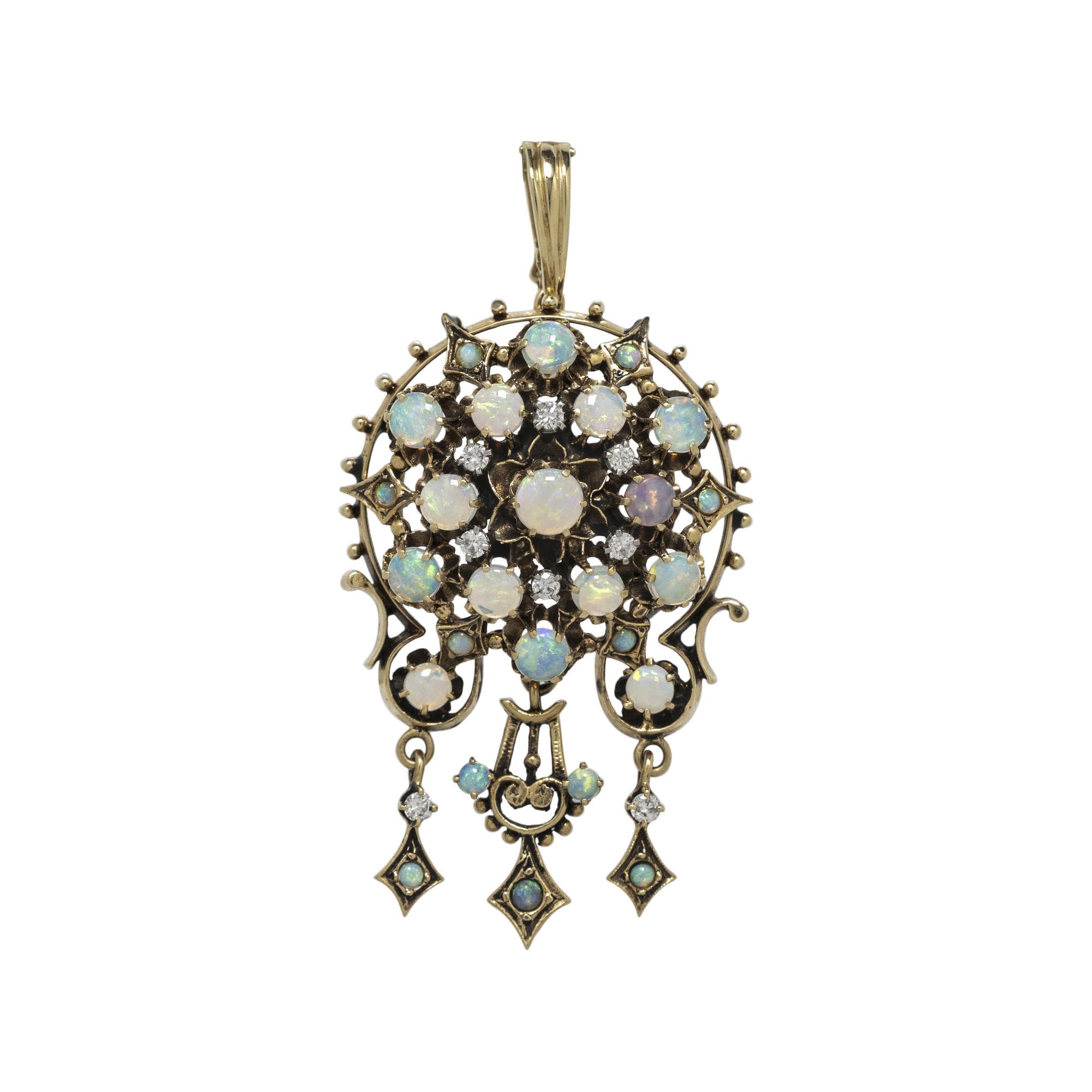 OPAL AND DIAMOND PENDANT