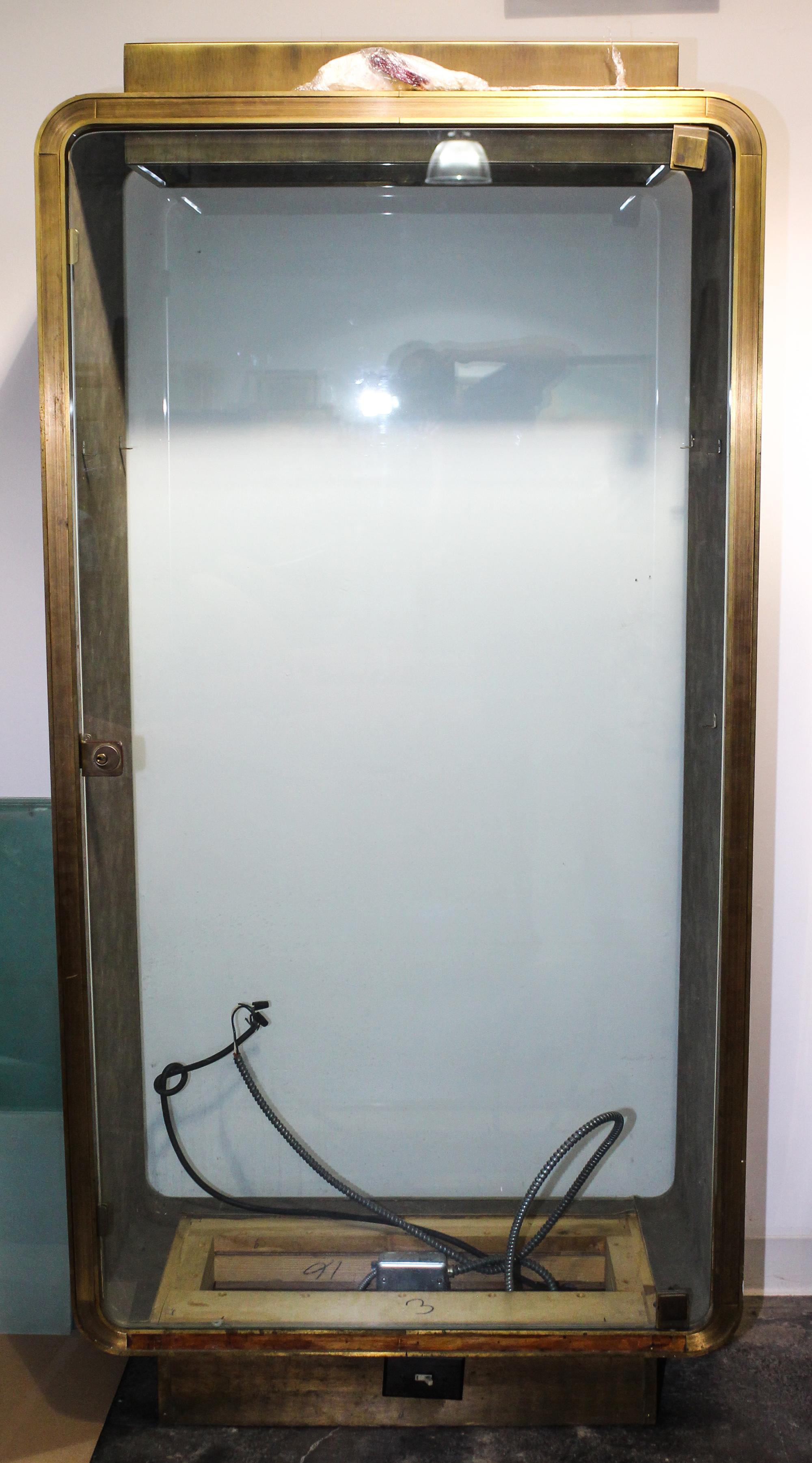A Bronze Clad Vitrine Height 74 x width 36 x depth 18 inches. — MID 20TH CENTURY