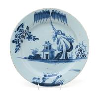 A Liverpool Delftware Blue and White Charger Diameter 13 1/4 inches. — ENGLAND, MID-18TH CENTURY