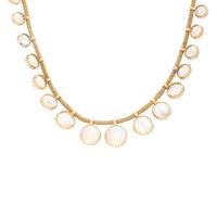 Etruscan Revival, Moonstone and Yellow Gold Necklace