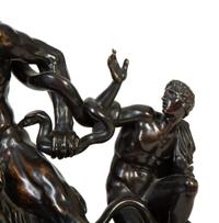 A Continental Patinated Bronze Figural Group After Agesander of Rhodes Depicting Laocoon and His Sons — 19TH CENTURY