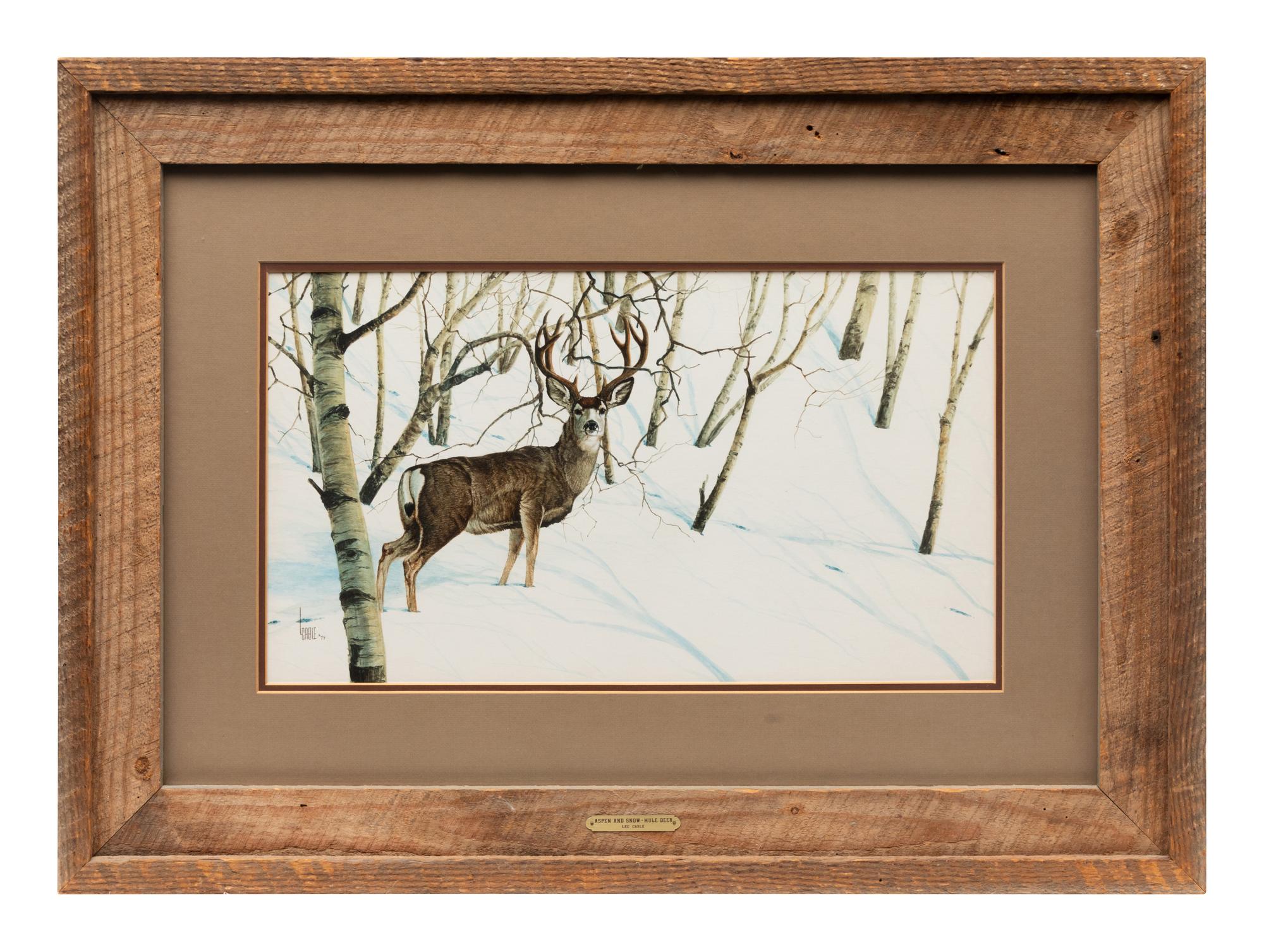 Aspen and Snow - Mule Deer