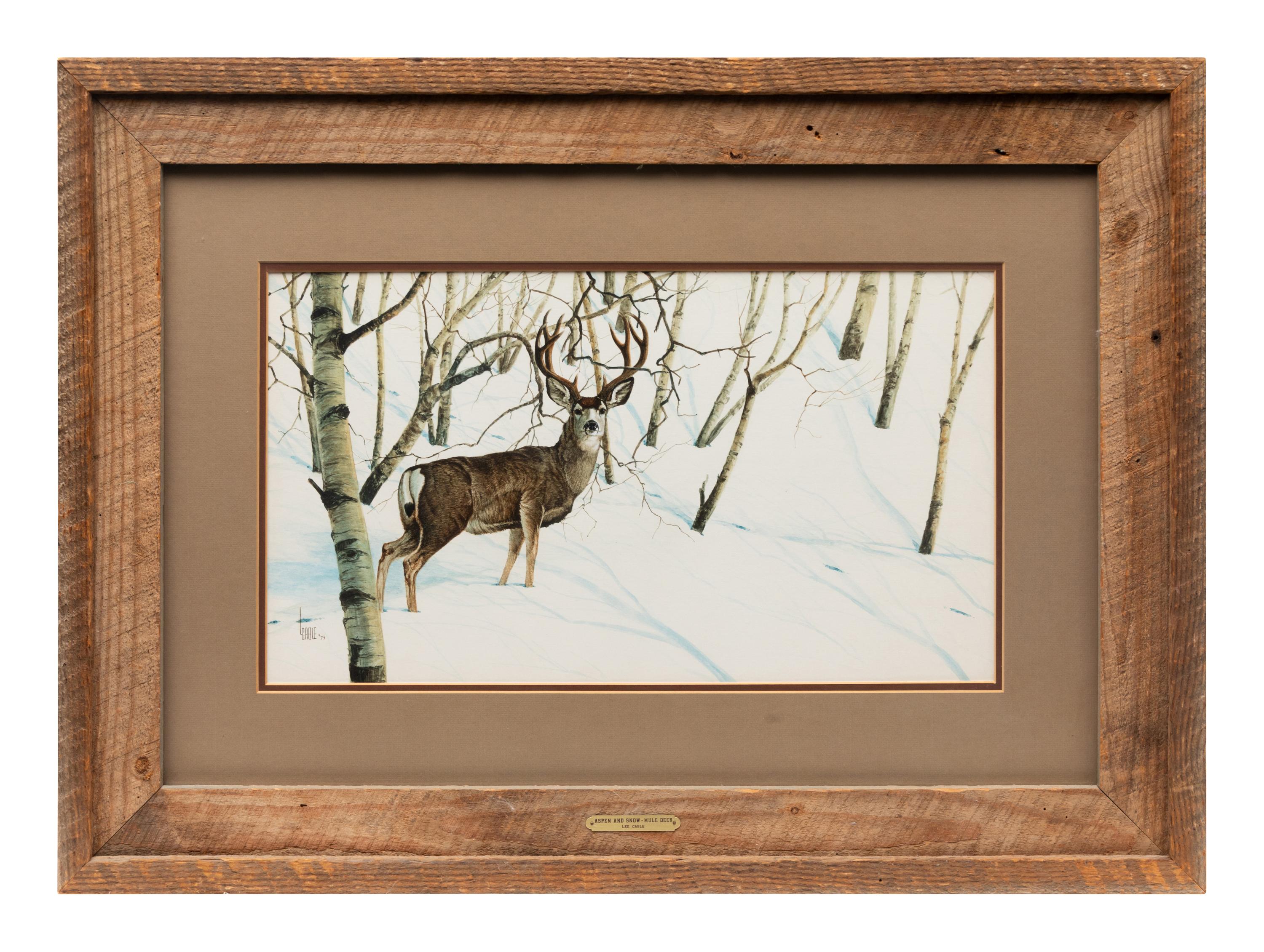 Aspen and Snow - Mule Deer