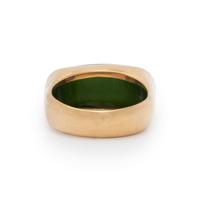JADE AND YELLOW GOLD SADDLE RING