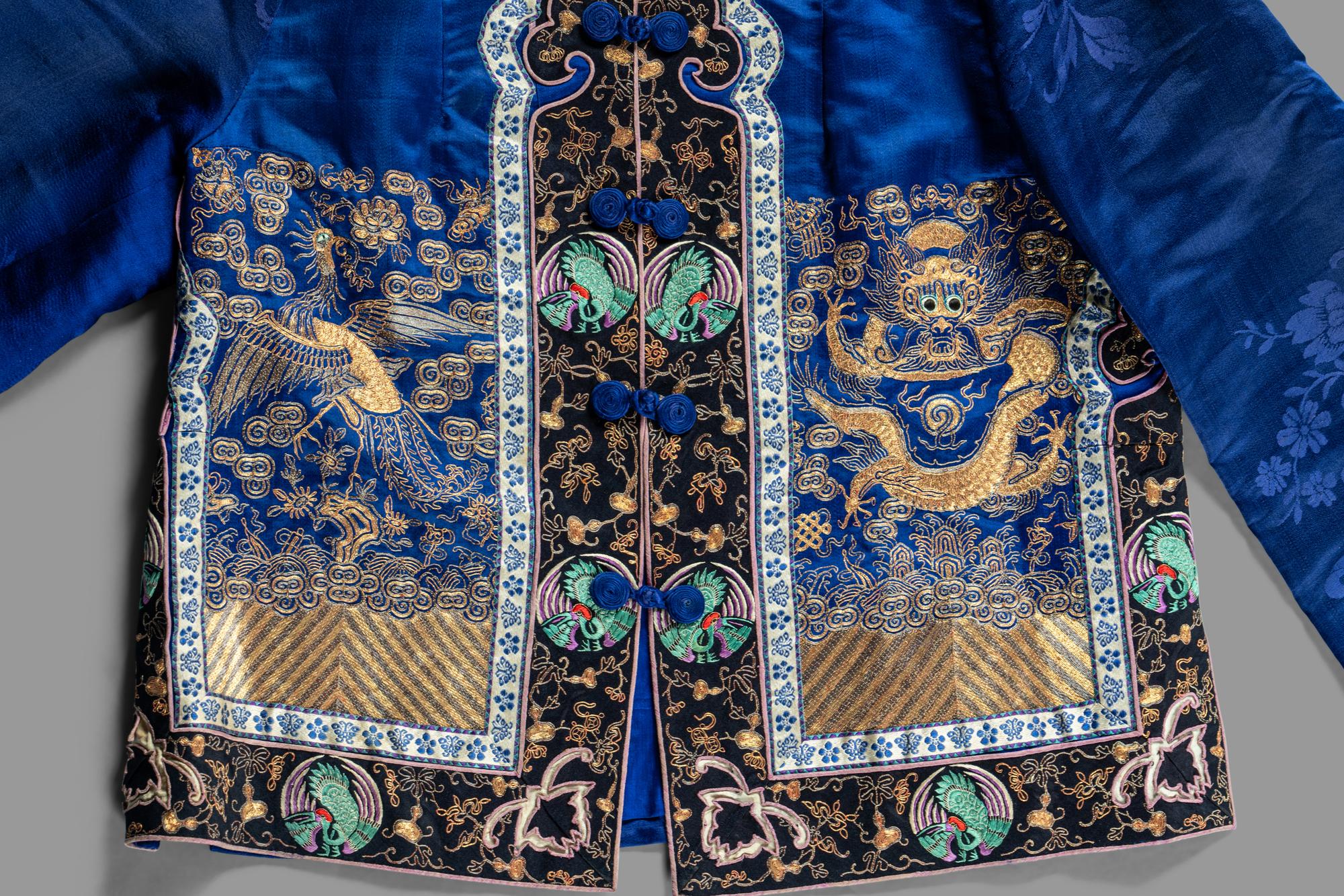 Three Chinese Silk Embroidered Articles