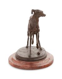 Three French Bronze Figures of Dogs