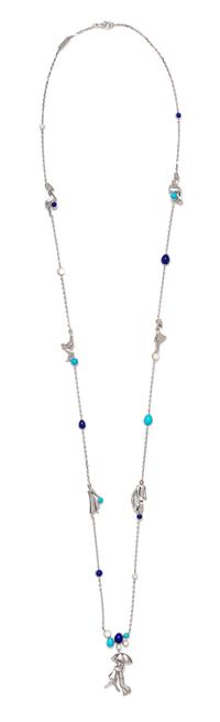 An 18 Karat White Gold, Diamond, Lapis Lazuli, Turquoise and Moonstone 'Romance A Paris' Longchain Necklace, Van Cleef & Arpels, 24.15