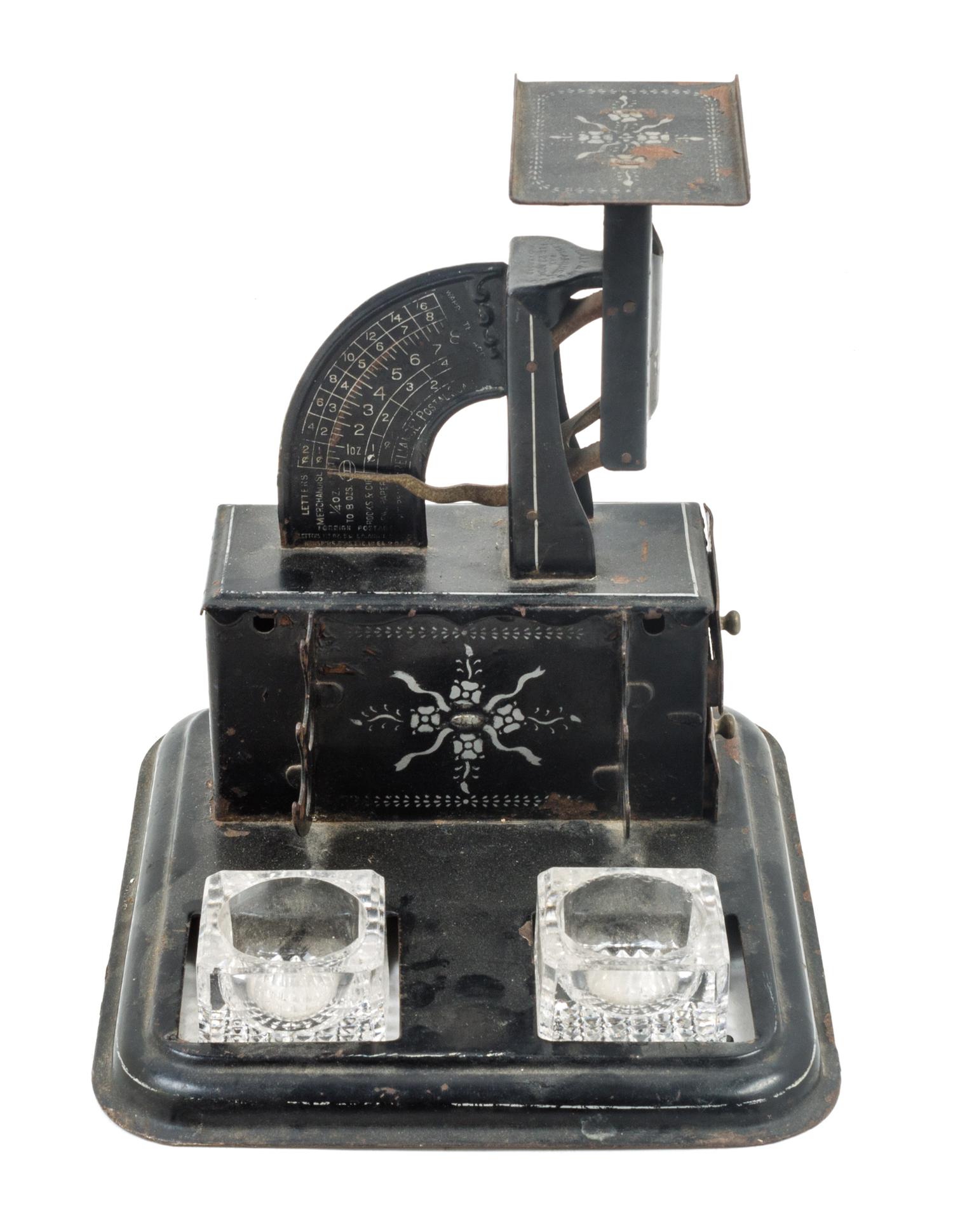An American Painted Metal Postage Scale Standish Height 7 inches. — LATE 19TH/EARLY 20TH CENTURY