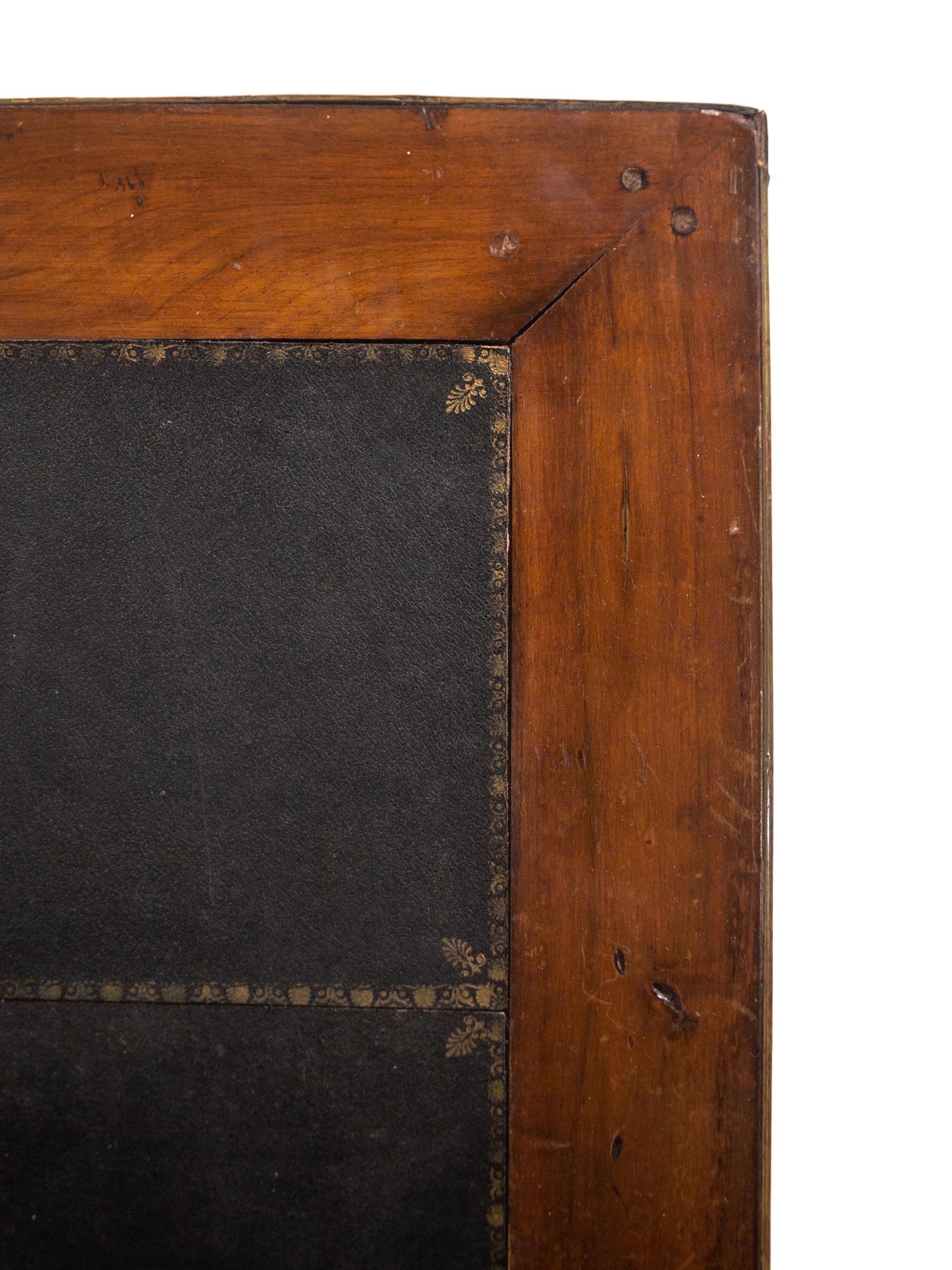 A Louis XVI Style Brass Mounted Walnut Bureau Plat