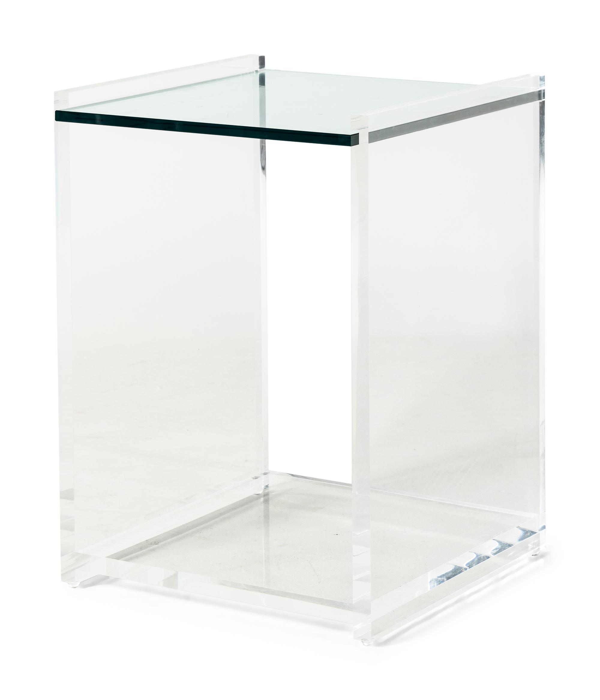 A Custom Acrylic and Glass Pedestal Stand