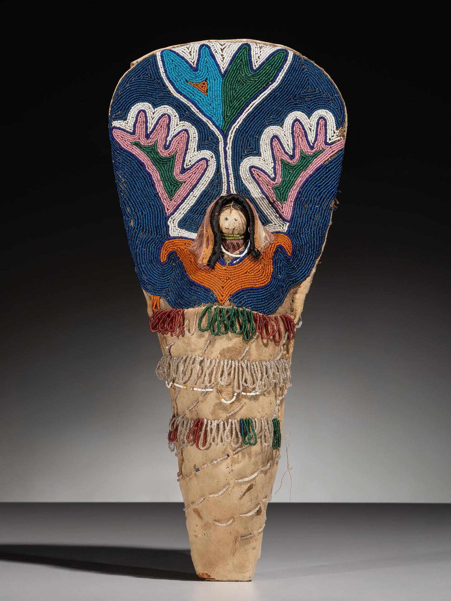 Ute Beaded Hide Doll Cradle