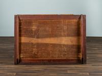 A Red-Stained Pine Two-Drawer Work Table