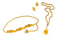Sonia Rykiel Belt with Matching Earclips with A Locket Necklace,