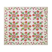 A Southern Whig Rose Quilted and Appliqued Cotton Quilt