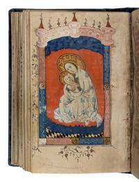 PINK CANOPIES GROUP (Bruges, active c. 1390-1400) with ENGLISH ILLUMINATOR Book of Hours, in Latin, illuminated manuscript on parchment [Southern Netherlands, Bruges ?, c. 1390–1400 and England c. 1400]