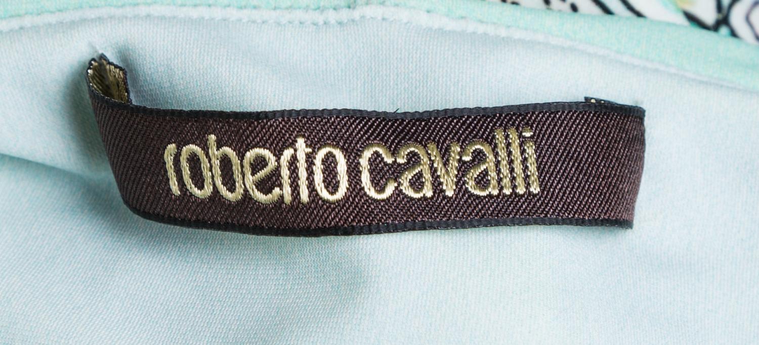 A Roberto Cavalli Mint Green Floral Print Dress, Size 44.