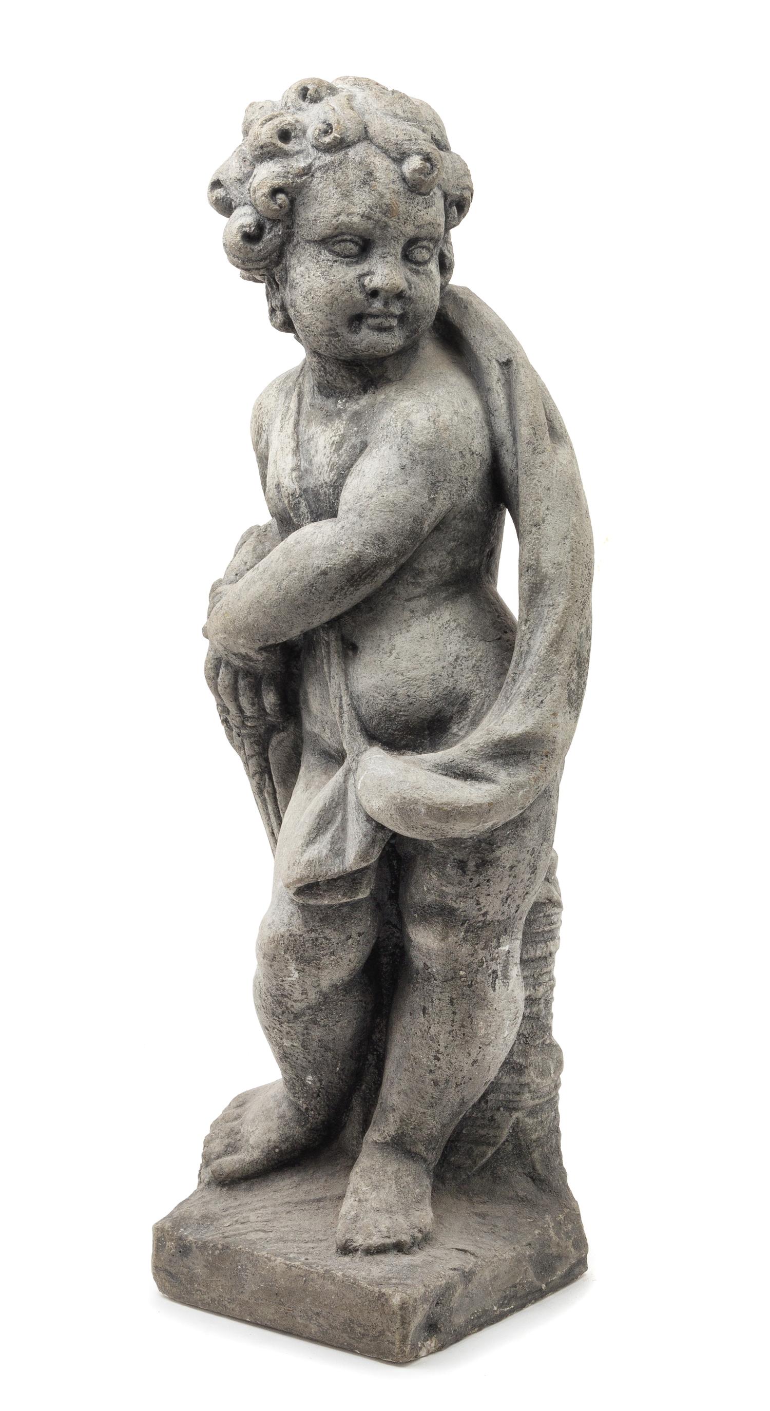 A Cast Stone Figure of a Putto — 19TH/20TH CENTURY
