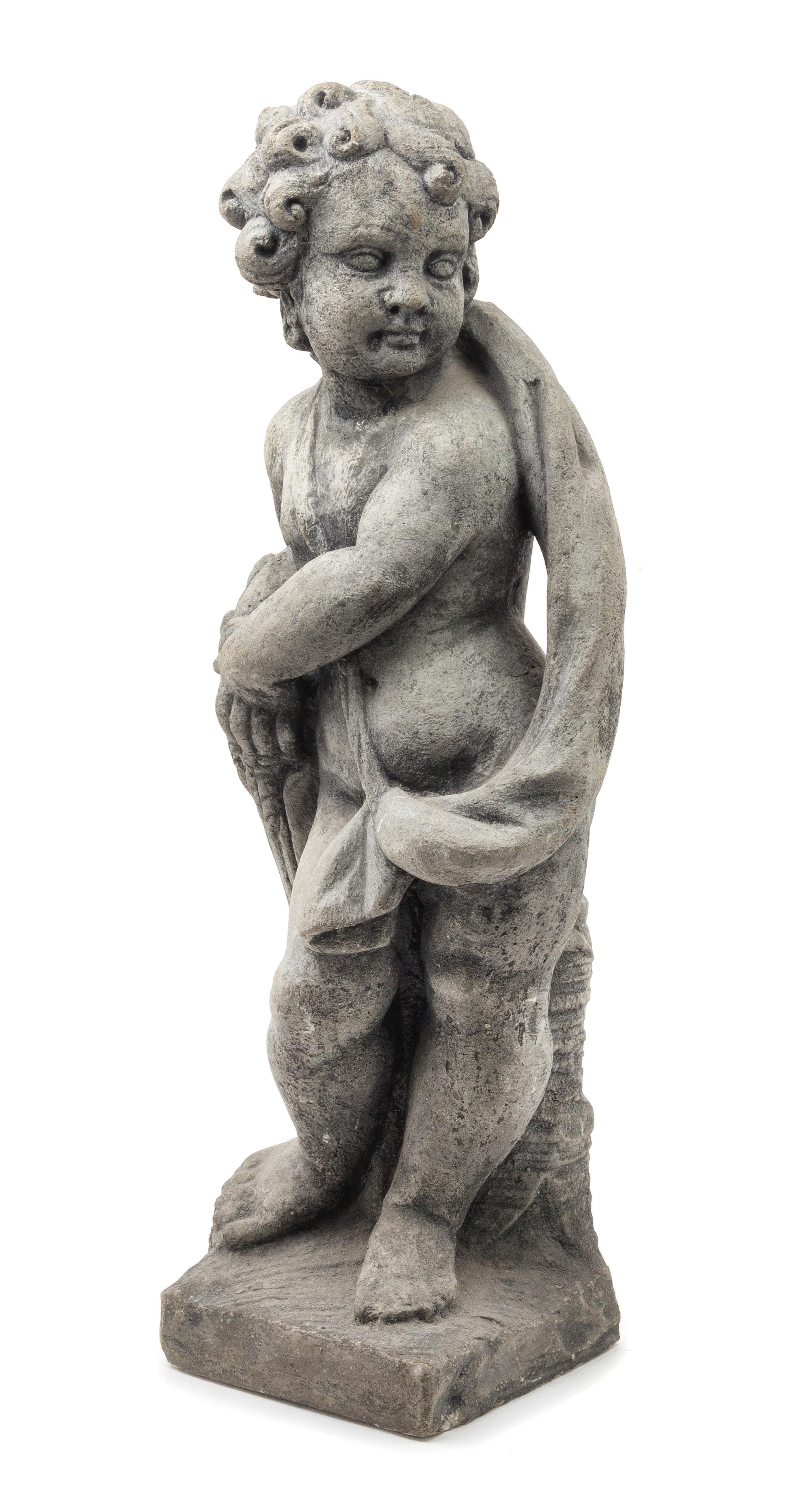 A Cast Stone Figure of a Putto — 19TH/20TH CENTURY