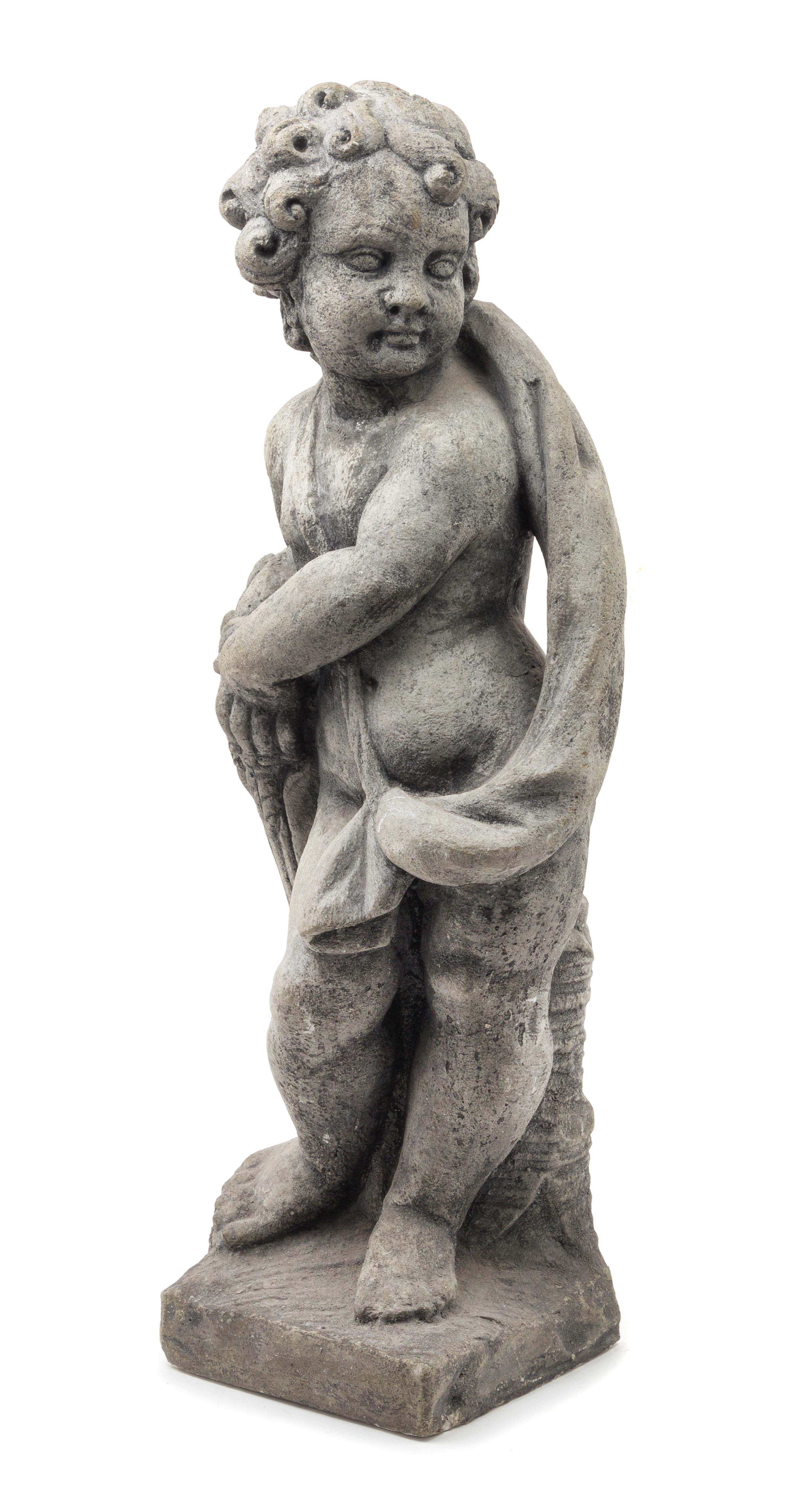 A Cast Stone Figure of a Putto — 19TH/20TH CENTURY