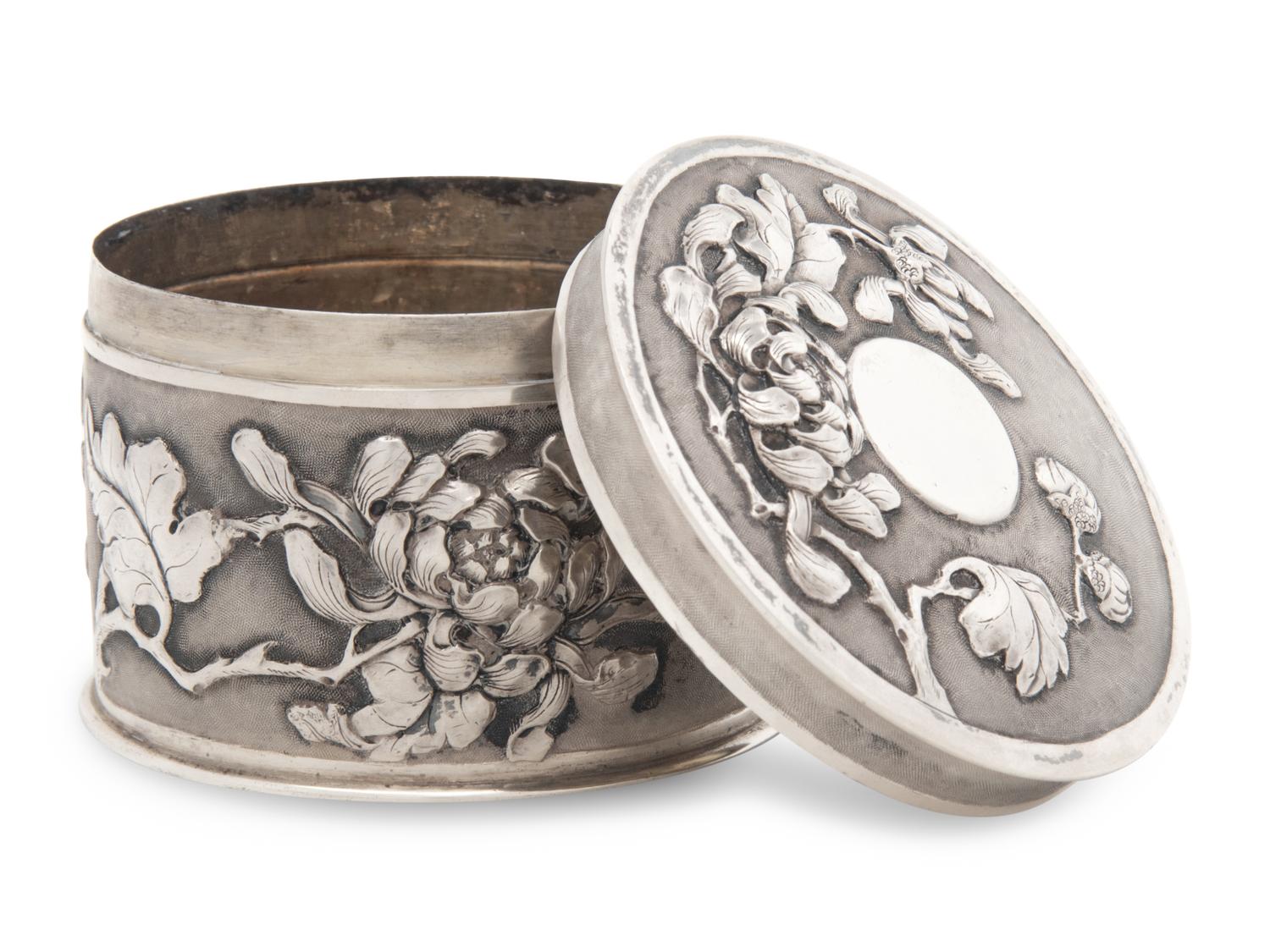 A Chinese Export Silver Covered Box