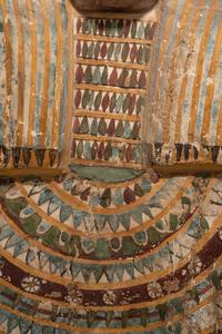 An Egyptian Polychrome Wood Mummy Mask