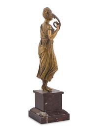 A Continental Gilt Bronze and Marble Figure of a Lady