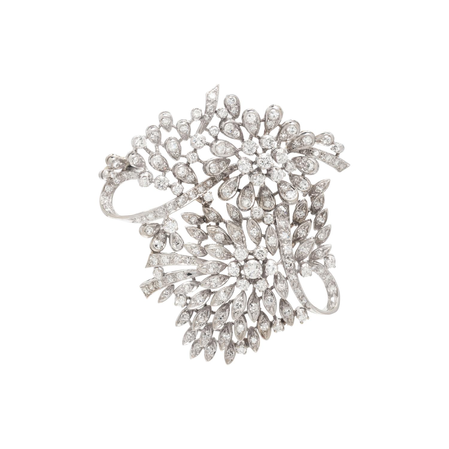 DIAMOND FLOWER BROOCH
