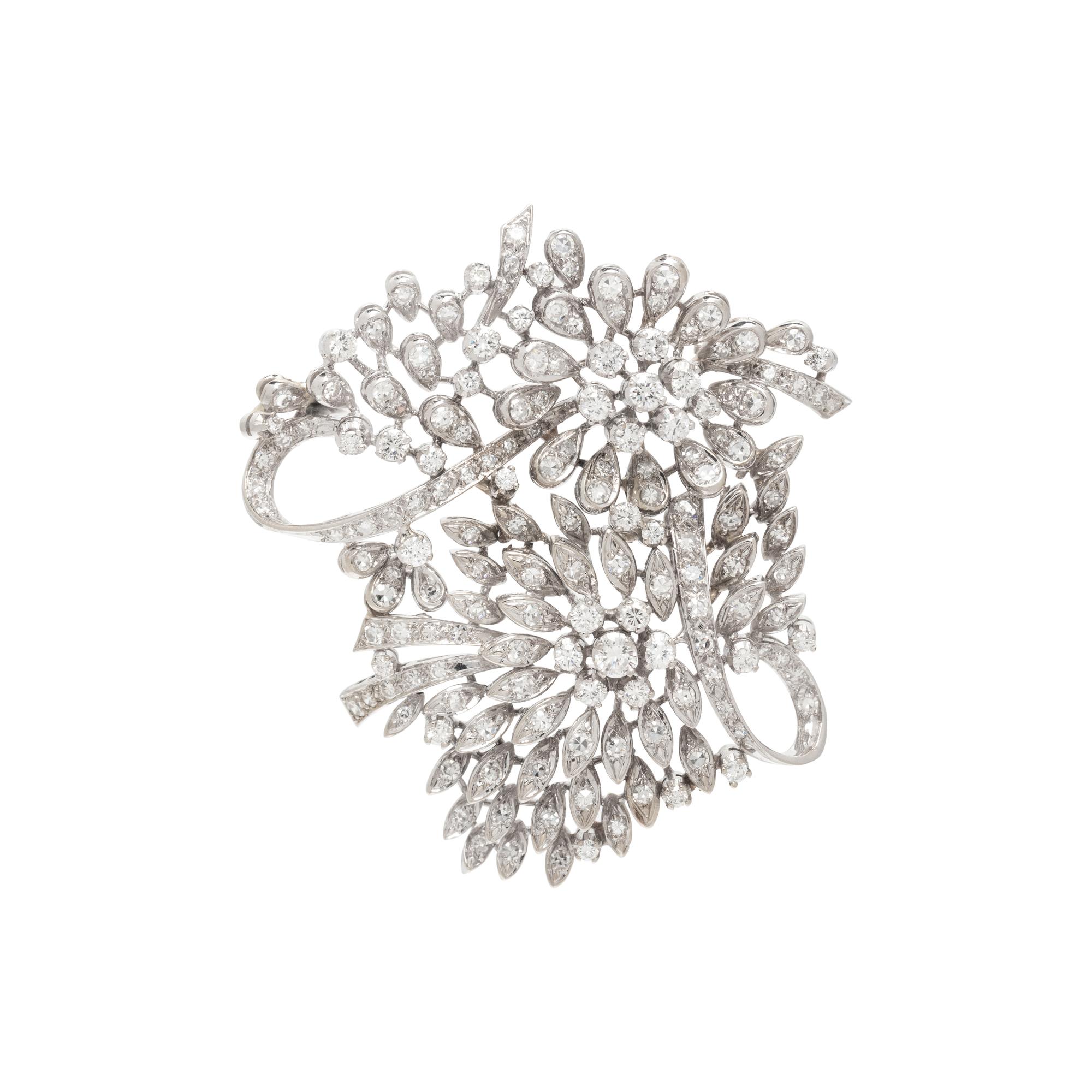 DIAMOND FLOWER BROOCH