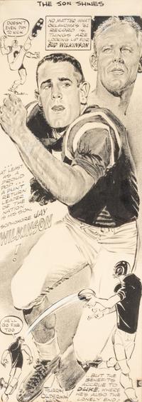 A 1961 Murray Olderman Cartoon of Jay and Bud Wilkinson from The Collection of Hall of Fame Oklahoma Football Coach Bud Wilkinson