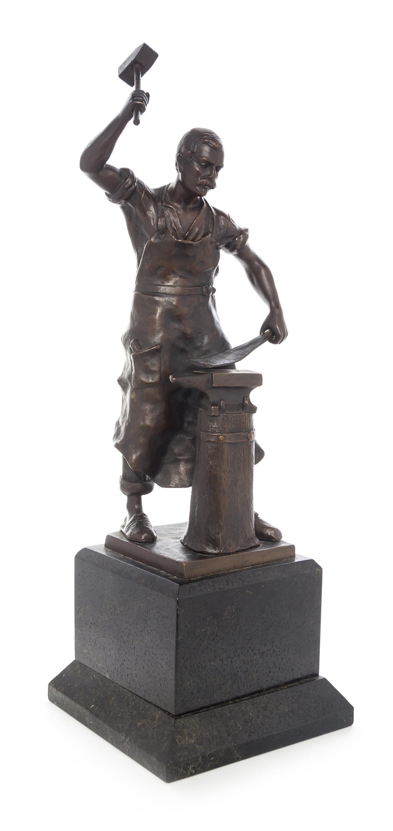 Spiro Schwatenberg, (German, 1898-1922), Blacksmith Striking on an Anvil