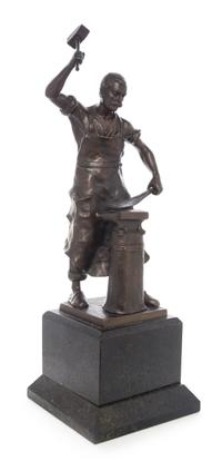 Spiro Schwatenberg, (German, 1898-1922), Blacksmith Striking on an Anvil
